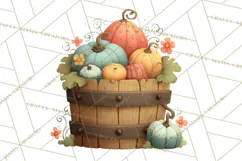 Autumn Harvest PNG Clipart with Pumpkins, Hay, Apples Product Image 4