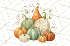 Autumn Harvest PNG Clipart with Pumpkins, Hay, Apples Product Image 5