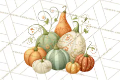 Autumn Harvest PNG Clipart with Pumpkins, Hay, Apples Product Image 5