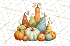 Autumn Harvest PNG Clipart with Pumpkins, Hay, Apples Product Image 2
