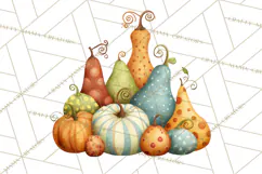 Autumn Harvest PNG Clipart with Pumpkins, Hay, Apples Product Image 2