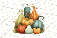 Autumn Harvest PNG Clipart with Pumpkins, Hay, Apples Product Image 3