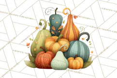 Autumn Harvest PNG Clipart with Pumpkins, Hay, Apples Product Image 3