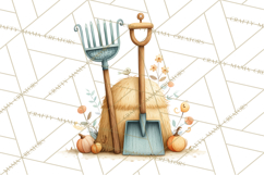 Autumn Harvest PNG Clipart with Pumpkins, Hay, Apples Product Image 2
