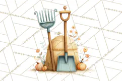 Autumn Harvest PNG Clipart with Pumpkins, Hay, Apples Product Image 2