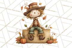 Autumn Harvest PNG Clipart with Pumpkins, Hay, Apples Product Image 5