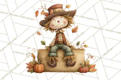 Autumn Harvest PNG Clipart with Pumpkins, Hay, Apples Product Image 5