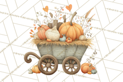 Autumn Harvest PNG Clipart with Pumpkins, Hay, Apples Product Image 5