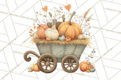 Autumn Harvest PNG Clipart with Pumpkins, Hay, Apples Product Image 5