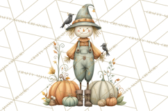 Autumn Harvest PNG Clipart with Pumpkins, Hay, Apples Product Image 4