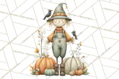 Autumn Harvest PNG Clipart with Pumpkins, Hay, Apples Product Image 4