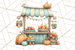 Autumn Harvest PNG Clipart with Pumpkins, Hay, Apples Product Image 2