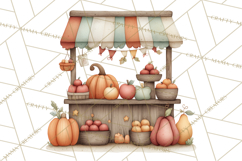 Autumn Harvest PNG Clipart with Pumpkins, Hay, Apples Product Image 4