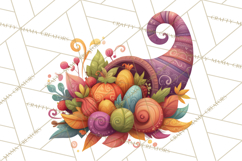 Autumn Harvest PNG Clipart with Pumpkins, Hay, Apples Product Image 4