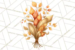Autumn Harvest PNG Clipart with Pumpkins, Hay, Apples Product Image 5