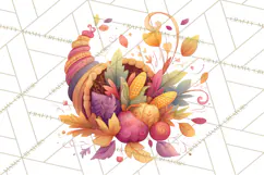 Autumn Harvest PNG Clipart with Pumpkins, Hay, Apples Product Image 2