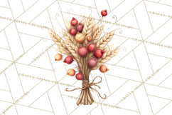 Autumn Harvest PNG Clipart with Pumpkins, Hay, Apples Product Image 2