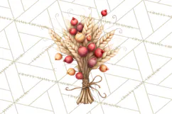 Autumn Harvest PNG Clipart with Pumpkins, Hay, Apples Product Image 2
