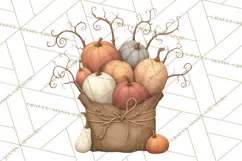 Autumn Harvest PNG Clipart with Pumpkins, Hay, Apples Product Image 5