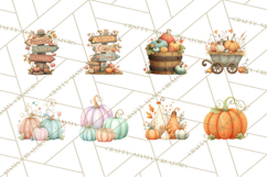 Autumn Harvest PNG Clipart with Pumpkins, Hay, Apples Product Image 6