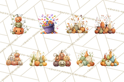 Autumn Harvest PNG Clipart with Pumpkins, Hay, Apples Product Image 7