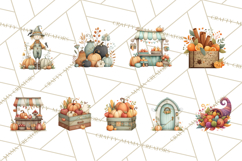 Autumn Harvest PNG Clipart with Pumpkins, Hay, Apples Product Image 9