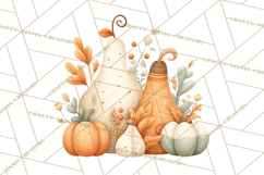 Autumn Harvest PNG Clipart with Pumpkins, Hay, Apples Product Image 4