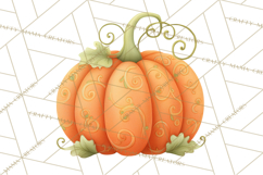 Autumn Harvest PNG Clipart with Pumpkins, Hay, Apples Product Image 5