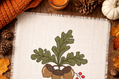 Acorn Embroidery Design Fall Leaves Product Image 7