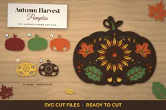 Autumn Harvest Pumpkin 3D Layered SVG Product Image 1
