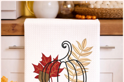Pumpkin with Fall Leaves Embroidery Design Product Image 6