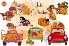 Autumn harvest truck clipart. Fall sublimations Product Image 1