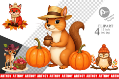 Autumn Hat Critters Clipart Product Image 1