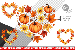 Autumn Heart Clipart Product Image 1