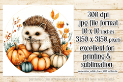 Autumn Hedgehog Wind Spinner, Autumn Hedgehog Round, d4 Product Image 2