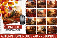 Autumn Home Sublimation Mouse Pad PNG Bundle Product Image 1