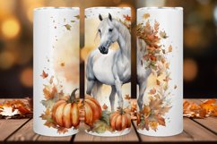 Autumn Horse Tumbler, 20oz Skinny Tumbler Sublimation Product Image 1