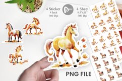 Autumn Horse Watercolor Sticker Product Image 1