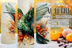 Autumn Tumbler Sublimation, Autumn Hummingbird Tumbler, d3 Product Image 1