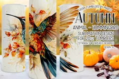Autumn Tumbler Sublimation, Autumn Hummingbird Tumbler, d4 Product Image 1