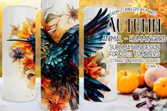 Autumn Tumbler Sublimation, Autumn Hummingbird Tumbler, d6 Product Image 1