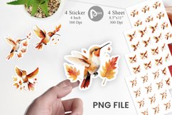 Autumn Hummingbird Watercolor Sticker Product Image 1