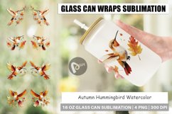 Glass Can Wraps Autumn Hummingbird Watercolor Product Image 1