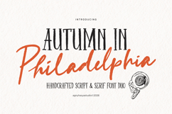 Autumn in Philadelphia - Handcrafted Script &amp; Serif Font Duo Product Image 1