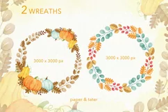 Watercolor Autumn Woodland Clipart, Fall Forest Animals PNG Product Image 6