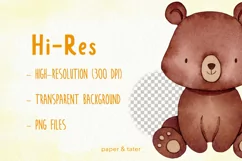 Watercolor Autumn Woodland Clipart, Fall Forest Animals PNG Product Image 2