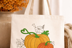 Two Pumpkins with leaves Embroidery Design Product Image 6