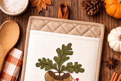 Acorn Embroidery Design Fall Leaves Product Image 4