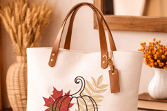 Pumpkin Embroidery Design Fall Leaves Product Image 2