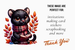 Watercolor autumn jaguar clipart, Autumn Jaguar Bundle Product Image 2